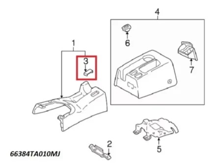 Кришка кнопки центральної консолі Subaru Impreza GC/GF 92 - 97